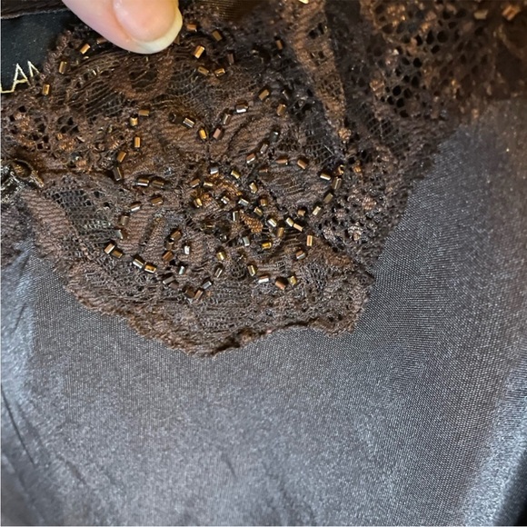 Lane Bryant Sophisticated Beaded Brown Lace Trim Cami Plus Size 26/28 - Picture 6 of 7